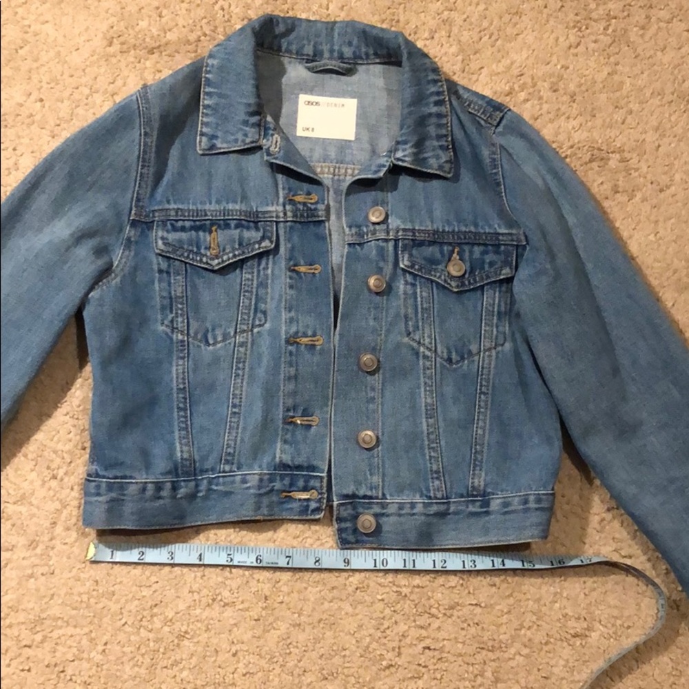 ASOS design petite denim shrunken jacket - Picture 6 of 8